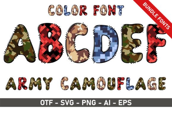 Army Camouflage Bundle: A Playful Font for Creative Projects