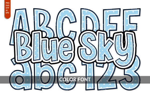 Blue Sky: A Whimsical Color Font for Creative Projects