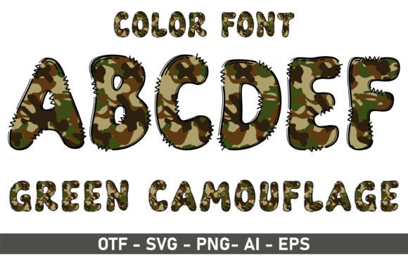 Unleashing Creative Energy with the Green Camouflage Typeface